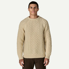 Recycled Wool-Blend Cable-Knit Crewneck Sweater