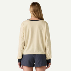 W's Long-Sleeved '73 Text Logo Easy-Cut Organic T-Shirt